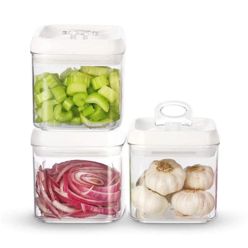 Felli Flip Tite Food Storage Container 5" LARGE Size Airtight Lid Lock Top, Stackable Kitchen Canister for Space Saving, Pantry Fridge Cupboard Organizer, Spice Seasoning Pet Treats Snack (1.1 qt) - Image 1