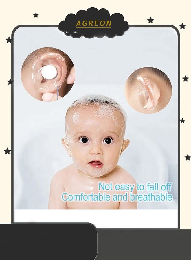 أجريون ستيكرات لاصقة مقاومة للماء واقية للاذن للاستعمالواحدة للاستحمام والسباحة وركوب الامواج والغوص وغيرها من الرياضات المائية ملائمة للاطفال والرضع من 100 قطعة - Image 2