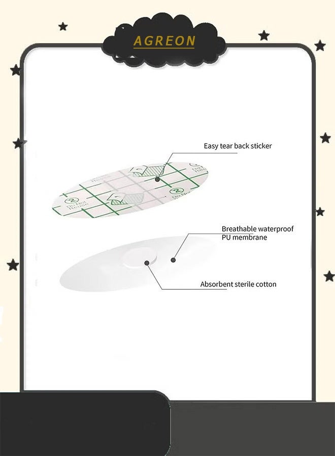 أجريون ستيكرات لاصقة مقاومة للماء واقية للاذن للاستعمالواحدة للاستحمام والسباحة وركوب الامواج والغوص وغيرها من الرياضات المائية ملائمة للاطفال والرضع من 100 قطعة - Image 4