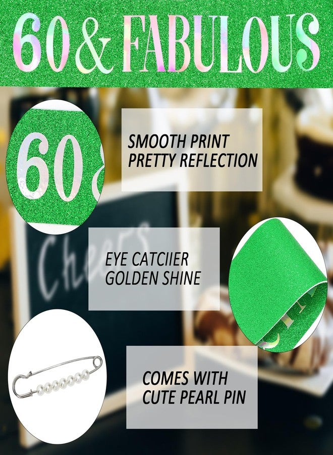 هابدو زينة عيد ميلاد هابدو الستين للنساء، طقم وشاح وتاج عيد ميلاد الستين للنساء، هدايا ومستلزمات حفلات رائعة بمناسبة بلوغ الستين، أخضر - Image 3