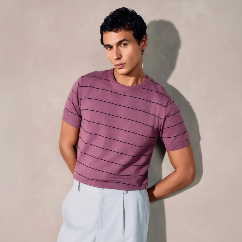 Splash FAV Striped Crew Neck T-shirt