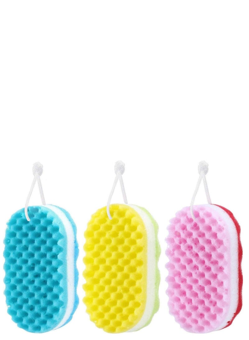 3 Pieces Soft Bath Sponge Gentle Soothing Body Sponge Natural Fiber Exfoliating Shower Sponge for Women Men Kids - Image 1