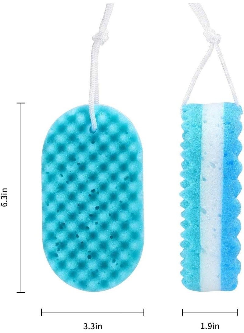 3 Pieces Soft Bath Sponge Gentle Soothing Body Sponge Natural Fiber Exfoliating Shower Sponge for Women Men Kids - Image 2