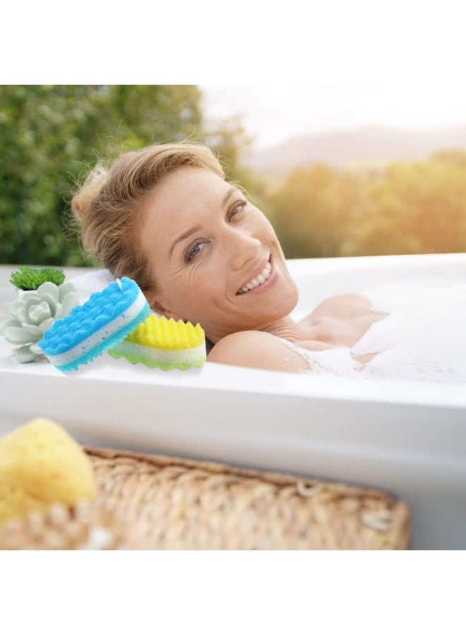 3 Pieces Soft Bath Sponge Gentle Soothing Body Sponge Natural Fiber Exfoliating Shower Sponge for Women Men Kids - Image 3