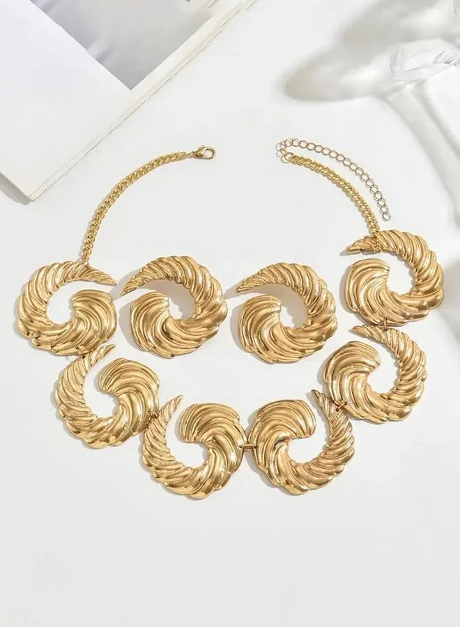 Take Two Take Two Textured Statement Necklace and Earrings Jewelry Set