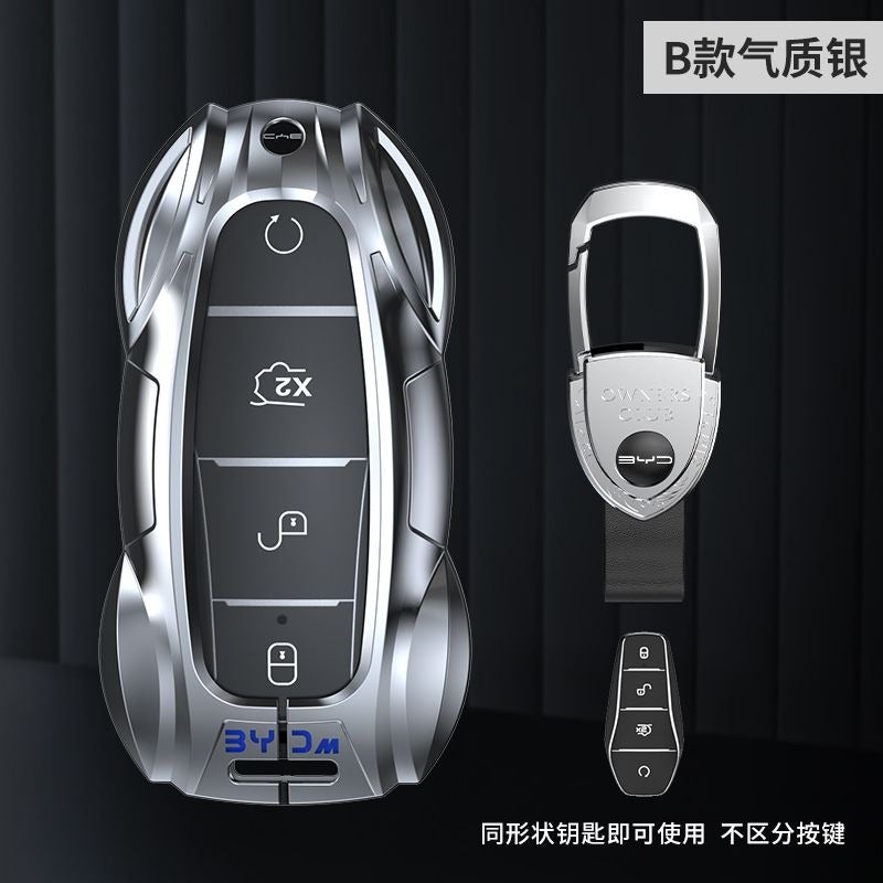 BYD key case, compatible with Song PLUS, Han EV, Qin PLUS, Yuan D1, Song Pro, Dolphin e2, Tang e9, and Seal models—fully enclosed buckle. - Image 1