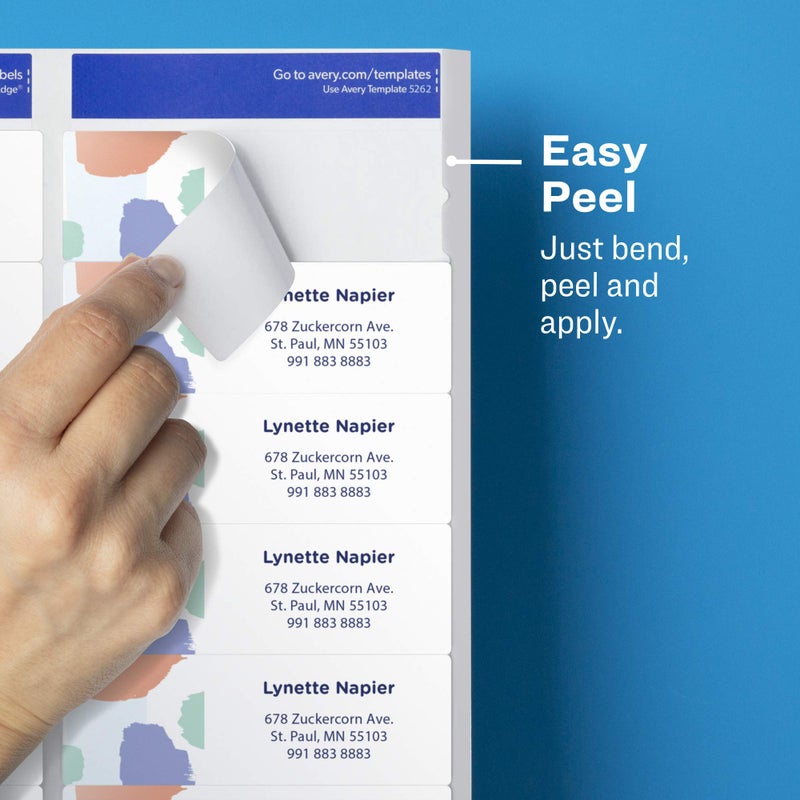 Avery Printable Address Labels with Sure Feed, Matte Clear, 1-1/3" x 4", 350 Mailing Labels (08662) - Image 3