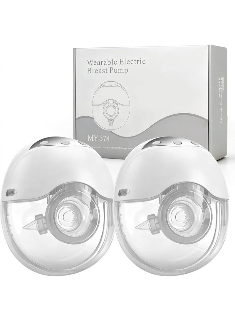Hands-free breast pump, wearable pump with powerful suction, 4 modes and 12 levels (white, 2-pack) – effective, convenient and suitable for breastfeeding - Image 1