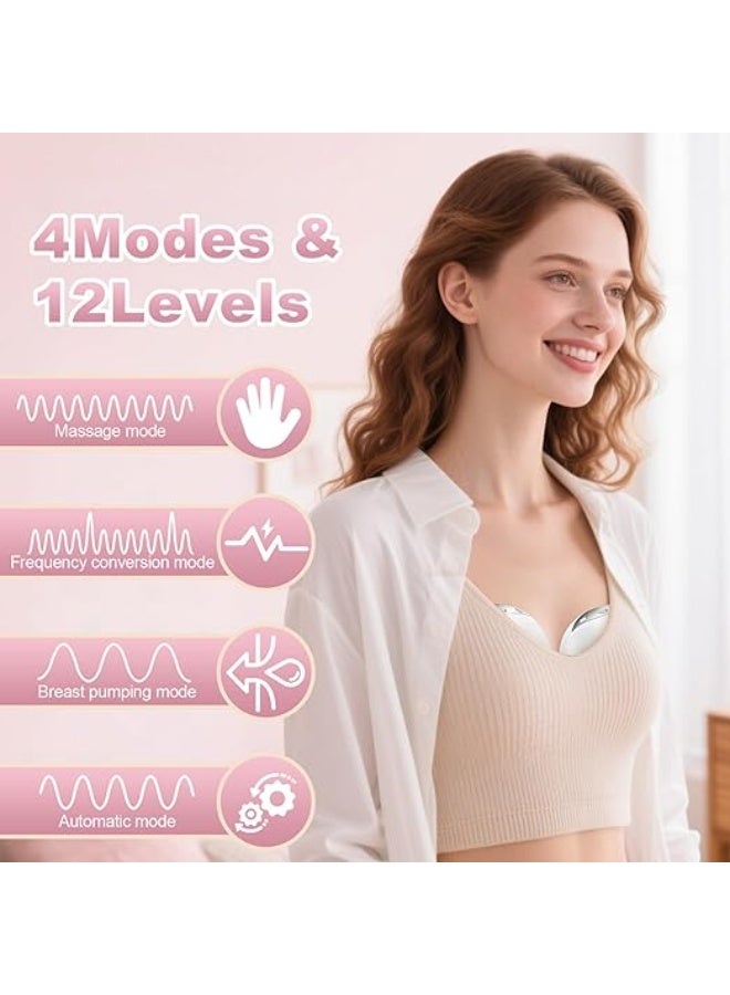 Hands-free breast pump, wearable pump with powerful suction, 4 modes and 12 levels (white, 2-pack) – effective, convenient and suitable for breastfeeding - Image 5
