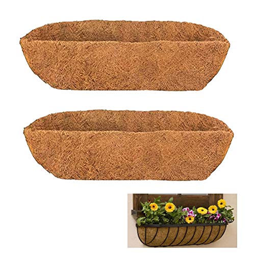 HHTHH 2pcs Trough Coco Liner 36 inch Wall Planter Replaceable Coco Liner for Window Box, Fence Flower Baskets - Image 1