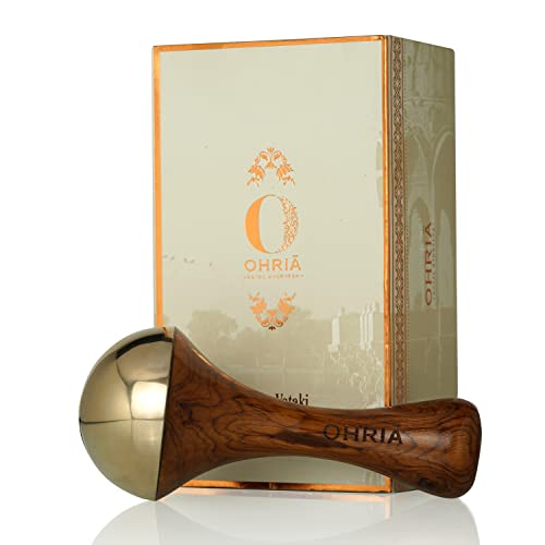 Ohria Ayurveda Kansa Body Massage Wand with Teakwood Handle | Handcrafted Copper & Tin Alloy Tool for Stress Relief, Joint Mobility, Muscle Relaxation, Skin Glow & Ayurvedic Body Massage - Image 1