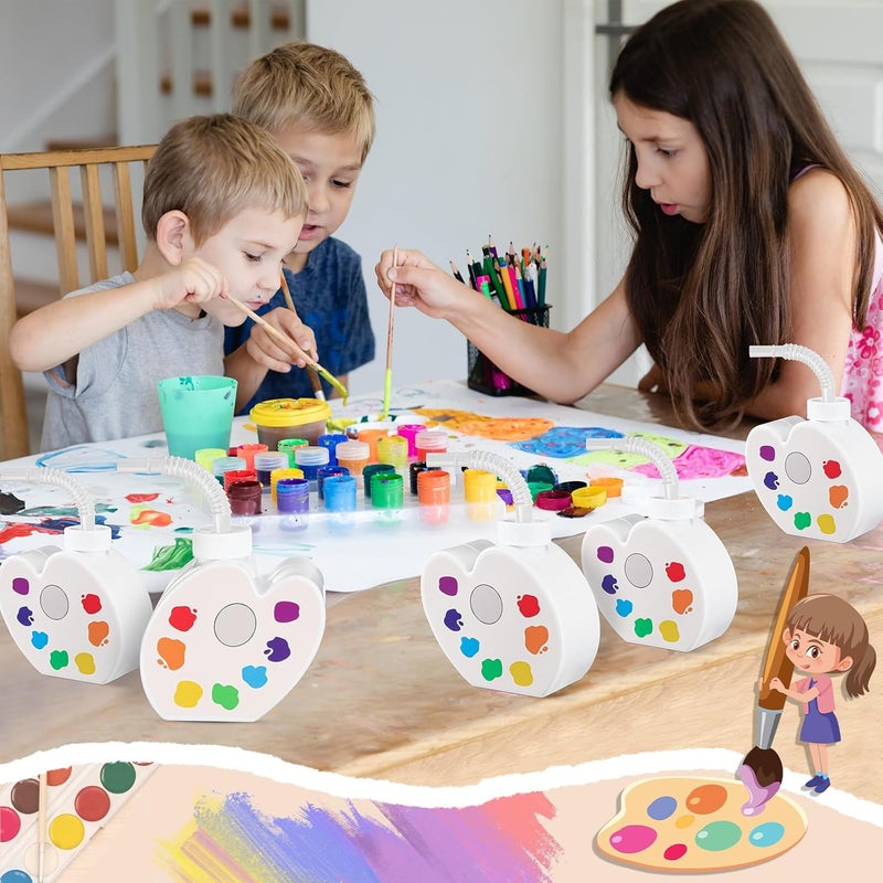 Sratte 24 Pieces Art Themed Party Supplies Paint Party Gift Favor 10 oz Plastic Palette Shape Cups with Straws and Lids Bulk for Birthday Baby Shower - Image 5