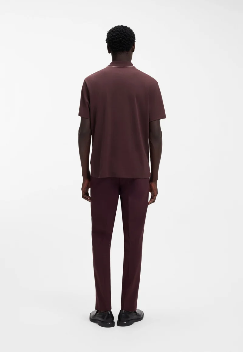 HUGO Cotton-jersey polo shirt with contrast trims