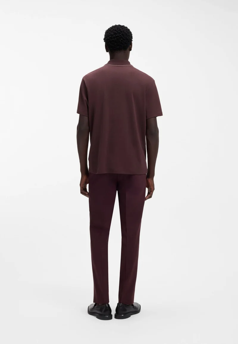 HUGO Cotton-jersey polo shirt with contrast trims