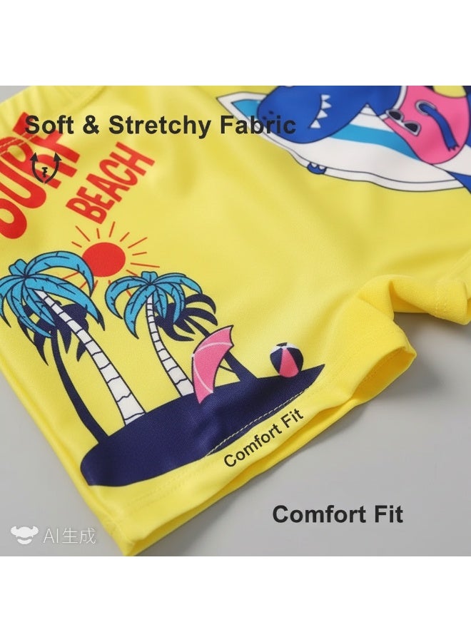 Y&D Boys' two-piece children's swimsuit Boys Two Piece Rash Guard Short Sleeve Swimsuit Kid Water Sport Swimwear Sun Protection Bathing Suits With Shorts - Image 3