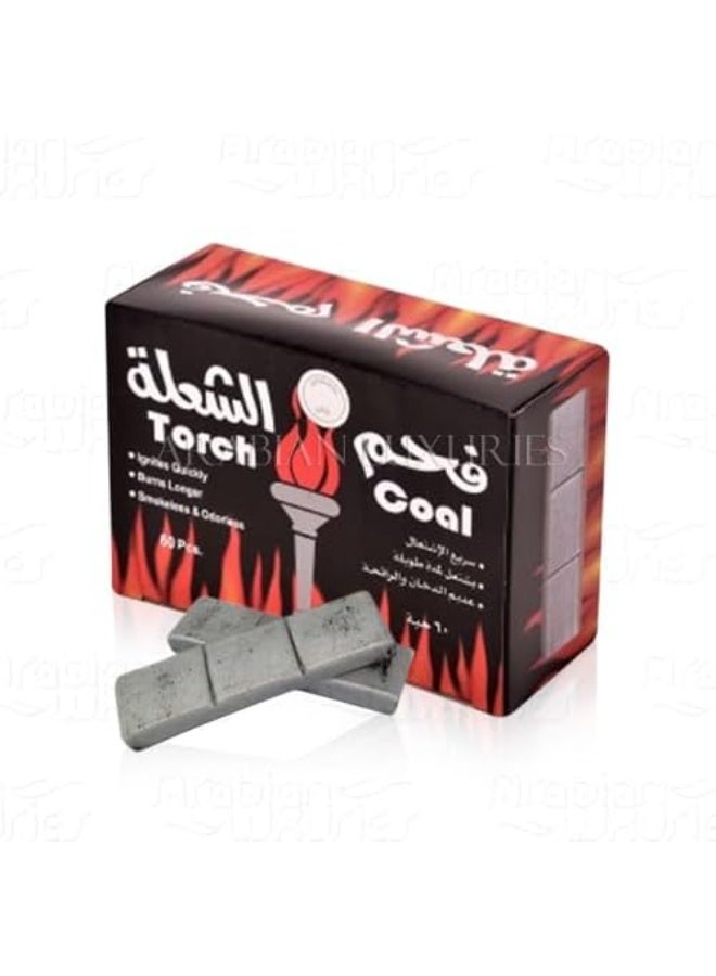 فحم شعلة فضية 60 قطعة في العلبة - يشتعل بسرعة - يحترق لفترة أطول - خالٍ من الدخان والرائحة - Image 2