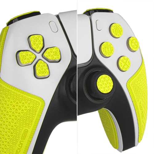 TALONGAMES Controller Grip Tapes Compatible with PS5 DualSense, Ultra Version Anti Slip Tape, Sweat Absorbent, Skin kit, Compatible with PlayStation 5 Controllers Grips, Buttons, Trigge, D-pad Neon - Image 3