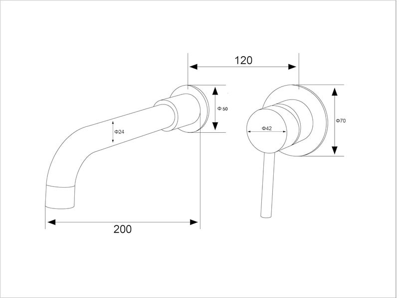 B BACKLINE صنبور خلاط حوض ب براكلاين من النحاس مع تركيب على الحائط بمقبض واحد لصنبور حوض الحمام مع صنبور ماء ساخن وبارد لصنبور الحمام وغرفة المعيشة بالنيكل المصقول - Image 4