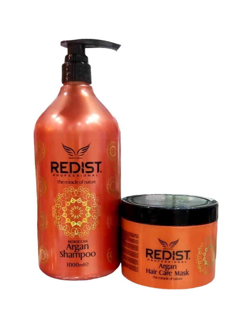 REDIST Argan Oil hair Care Shampoo 1000 ml and Mask 500 ml Has Been Specially Developed for Hair That Has Lost Its Moisture - Image 1