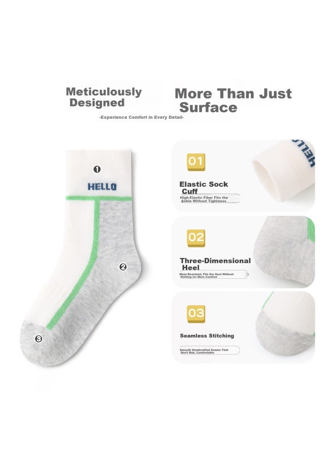 Bambi Boys' Summer Mesh Thin Cotton Mid-calf Socks Bb25015 Size 22-24 - Image 2