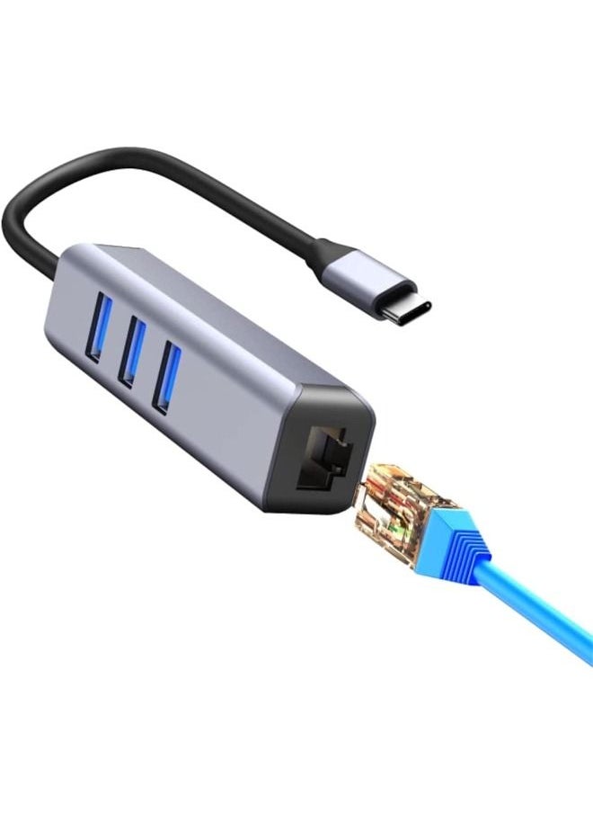Cordova - Multi USB Port Hub Splitter OTG USB C Data Hubs RJ45 & x 3 USB 3.0 - Image 1