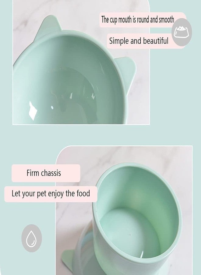 Fibroxify Tilted Elevated Cat Food Bowl - Whisker Friendly Anti Vomiting Slanted Feeding Bowl for Cats, Cute Shallow Design, Pet Feeder(Tall Cat Bowl-Blue) - Image 4
