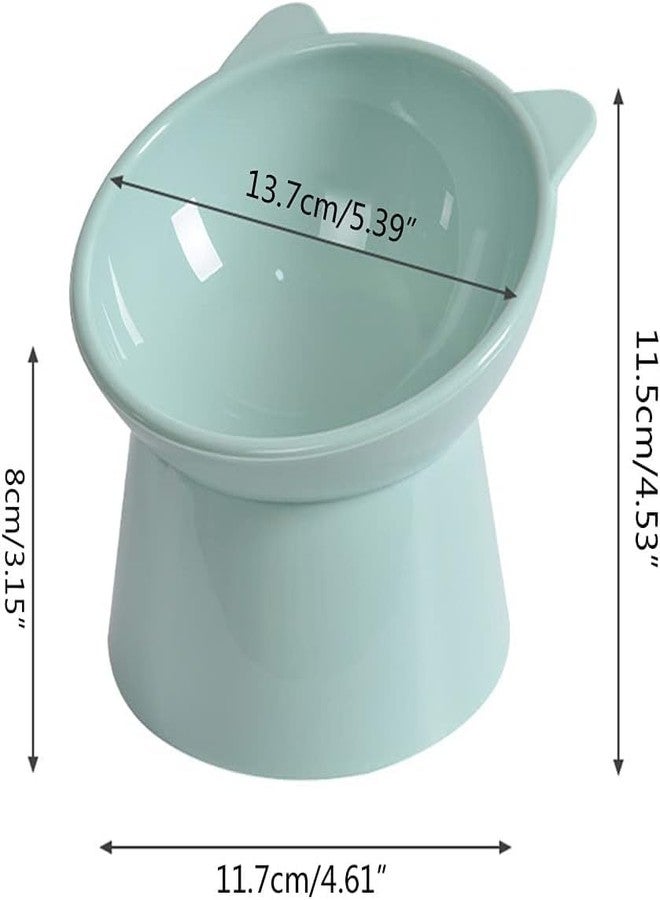 Fibroxify Tilted Elevated Cat Food Bowl - Whisker Friendly Anti Vomiting Slanted Feeding Bowl for Cats, Cute Shallow Design, Pet Feeder(Tall Cat Bowl-Blue) - Image 2