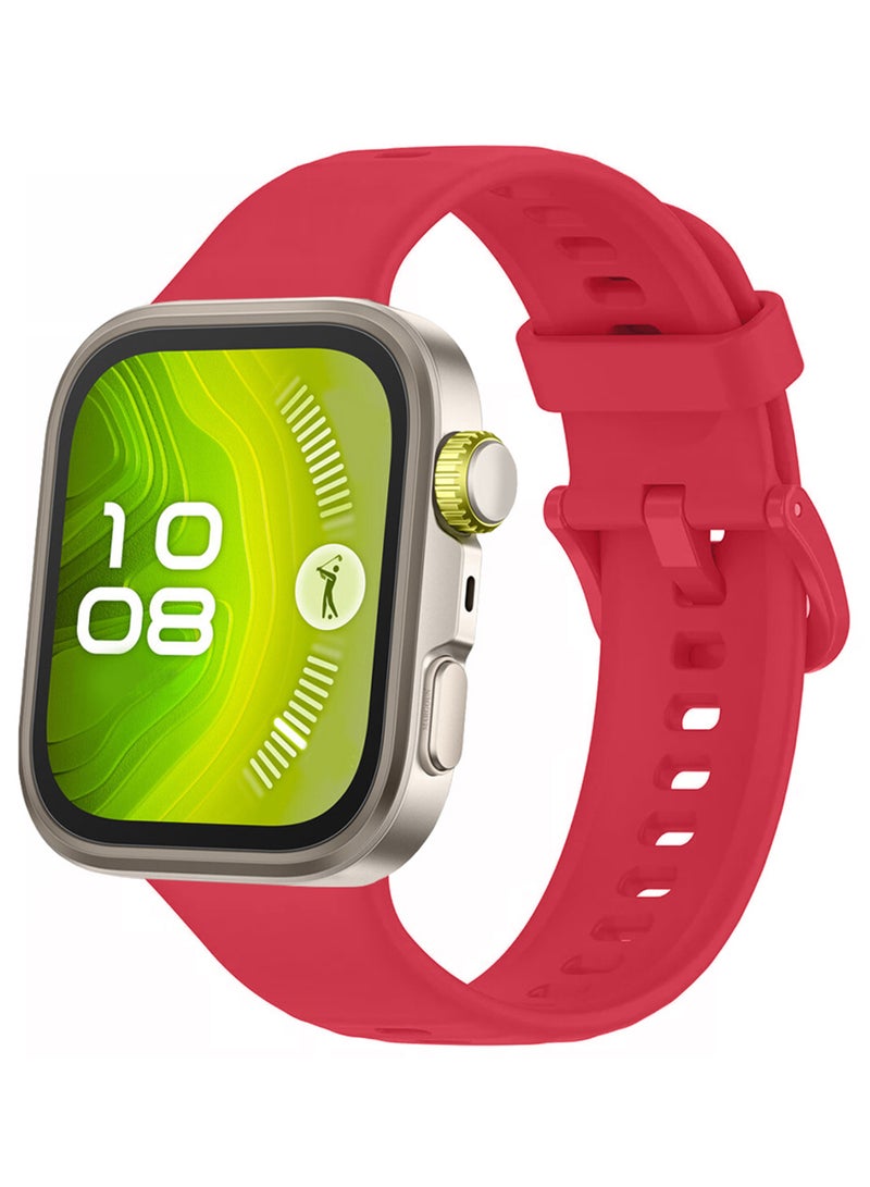 CATANES Wristband for Huawei Watch Fit 3/Fit 4/Fit 4 Pro Bands, Silicone Bracelet Quick Release Arm Band, Replacement Smartwatch Band Quick Release Sport Strap - Red  - Image 3