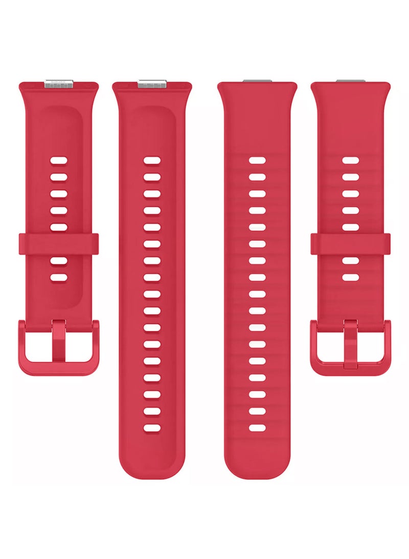 CATANES Wristband for Huawei Watch Fit 3/Fit 4/Fit 4 Pro Bands, Silicone Bracelet Quick Release Arm Band, Replacement Smartwatch Band Quick Release Sport Strap - Red  - Image 4