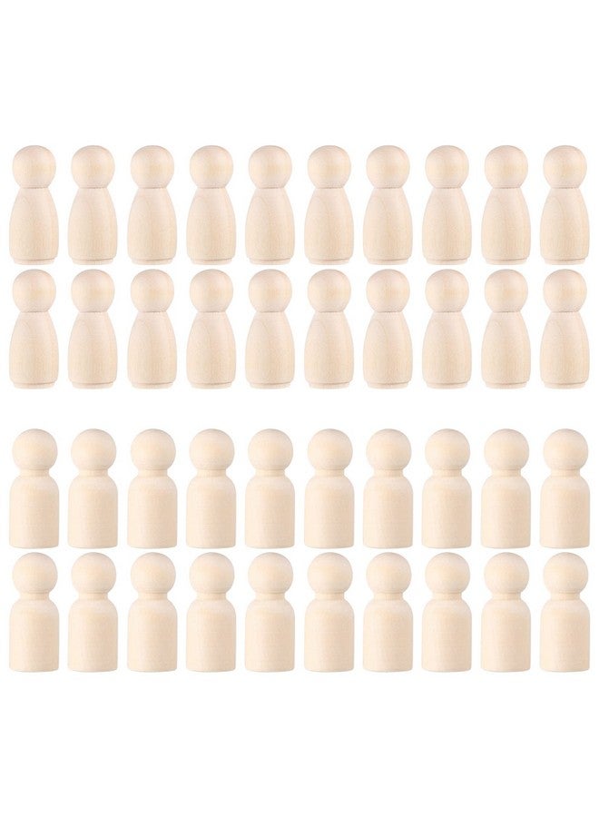 STOBOK Unfinished Wooden Peg Dolls 50 Pack Peg People Crafts Diy Wood People Toys Doll Bodies Wood Figures Decorative Peg Doll People For Kids Art Craft Painting Peg Game Home Party Decor - Image 2