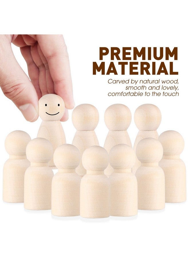 STOBOK Unfinished Wooden Peg Dolls 50 Pack Peg People Crafts Diy Wood People Toys Doll Bodies Wood Figures Decorative Peg Doll People For Kids Art Craft Painting Peg Game Home Party Decor - Image 4