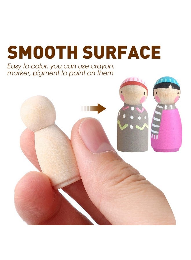 STOBOK Unfinished Wooden Peg Dolls 50 Pack Peg People Crafts Diy Wood People Toys Doll Bodies Wood Figures Decorative Peg Doll People For Kids Art Craft Painting Peg Game Home Party Decor - Image 3