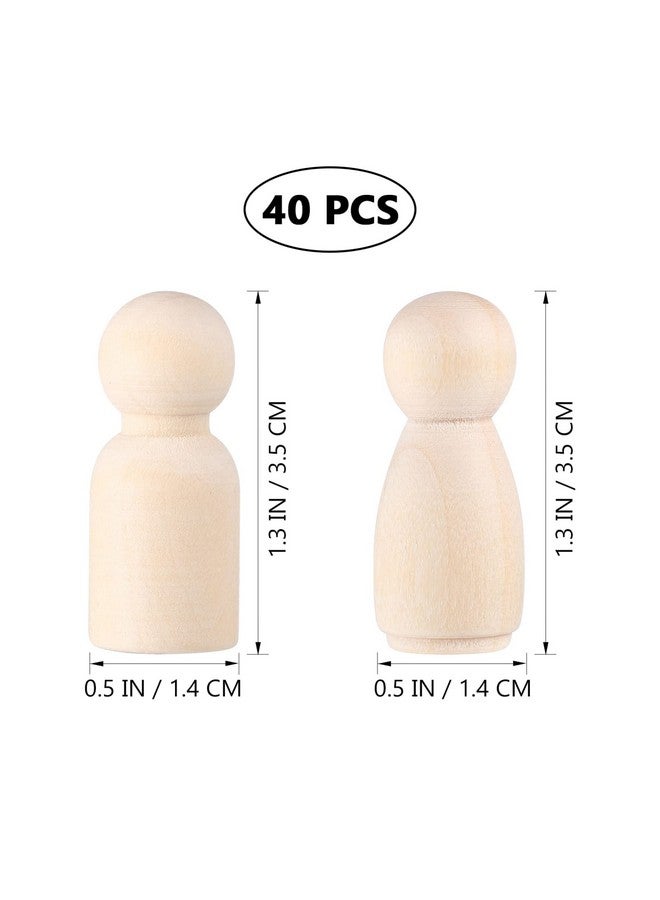 STOBOK Unfinished Wooden Peg Dolls 50 Pack Peg People Crafts Diy Wood People Toys Doll Bodies Wood Figures Decorative Peg Doll People For Kids Art Craft Painting Peg Game Home Party Decor - Image 5