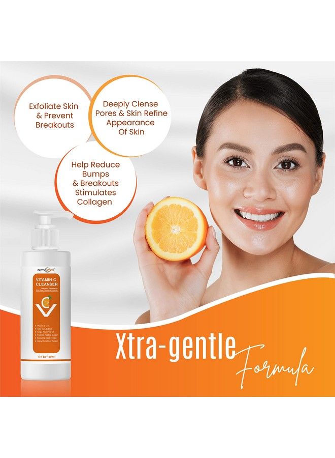 dermaxgen Vitamin C Facial Cleanser With Rose Hip Seed Oil And Aloe Vera Natural Pure And Organic Ingredients 5.0 Oz. / 150 Ml - Image 4