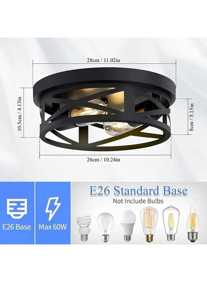 Black Semi Flush Ceiling Light with Adjustable Head 1 Pack - Image 3