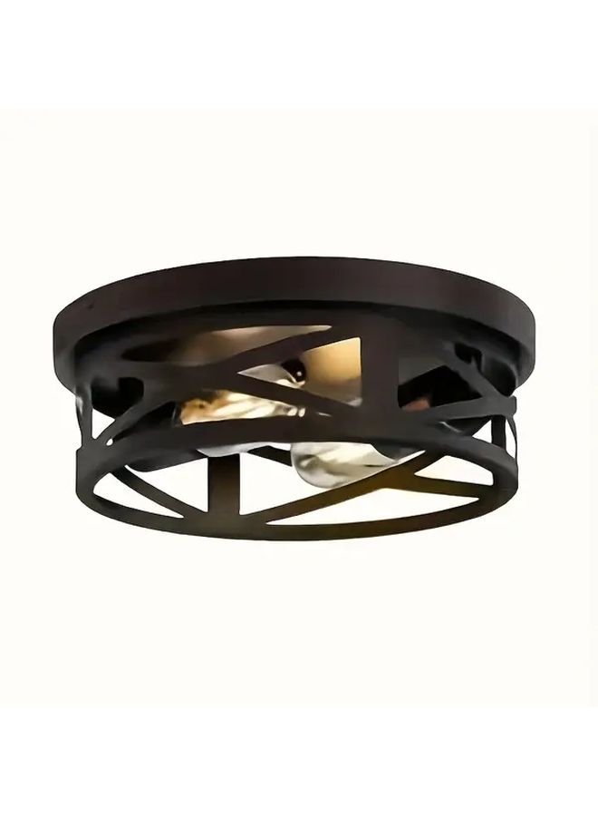 Black Semi Flush Ceiling Light with Adjustable Head 1 Pack - Image 1