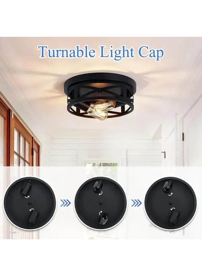 Black Semi Flush Ceiling Light with Adjustable Head 1 Pack - Image 5