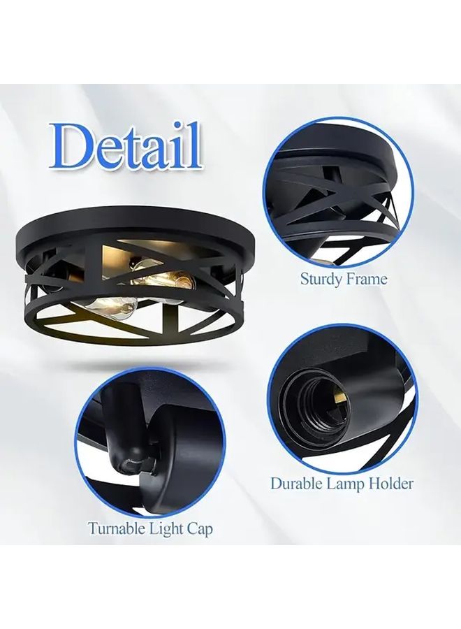Black Semi Flush Ceiling Light with Adjustable Head 1 Pack - Image 4