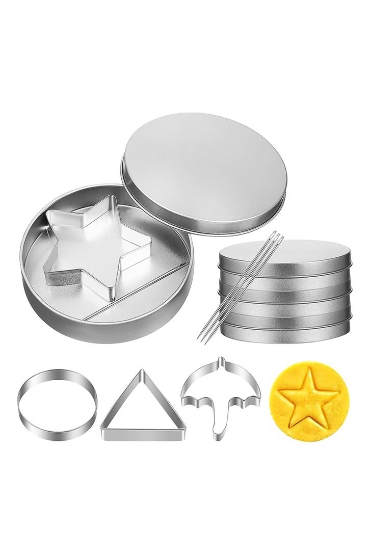 أدوات صنع حلوى السكر الكورية، مجموعة ألعاب السكر، قوالب البسكويت، قوالب الخبز على شكل مظلة مثلثة نجمة دائرية لحفلات عيد الميلاد، مجموعة البسكويت - Image 1