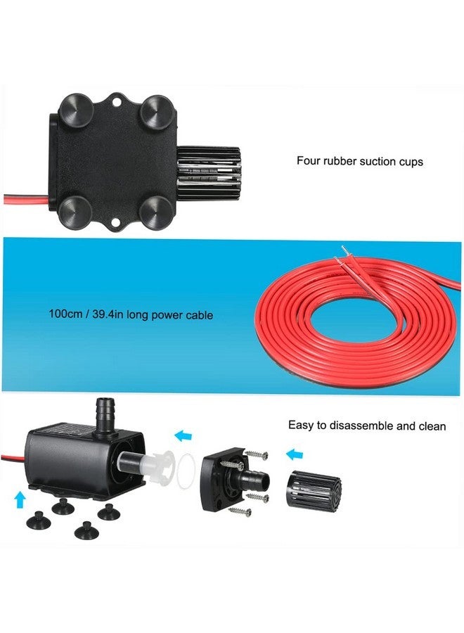 Decdeal Water Pump Aquarium, Submersible Water Pump, DC 12V 5W, Mini quiet Pump for Pond Aquarium Fish Tank, 280L/H, Lift 300cm - Image 4