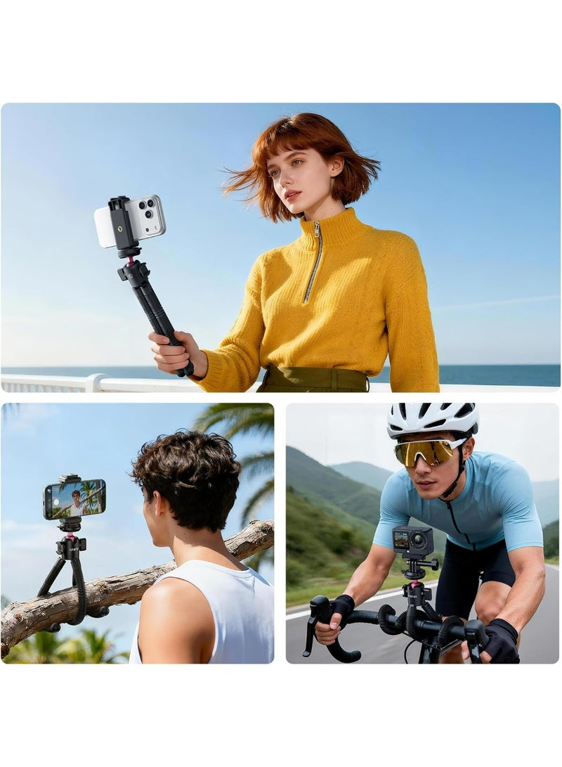 يولانزي حامل ثلاثي القوائم مرن ULANZI MT-91 للهواتف وكاميرات GoPro والكاميرات الأخرى، حامل ثلاثي القوائم صغير 3 في 1 مع جهاز تحكم عن بعد بتقنية البلوتوث، ونظام تحرير سريع CKA مع برغي 1/4 بوصة، ومحول GoPro، قابل للتعديل 360 درجة لتصوير الفيديوهات الشخصية، والتقاط صور السيلفي، وتسجيل الفيديو. - Image 4