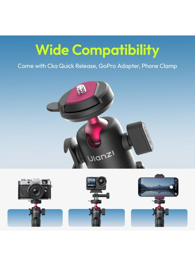 يولانزي حامل ثلاثي القوائم مرن ULANZI MT-91 للهواتف وكاميرات GoPro والكاميرات الأخرى، حامل ثلاثي القوائم صغير 3 في 1 مع جهاز تحكم عن بعد بتقنية البلوتوث، ونظام تحرير سريع CKA مع برغي 1/4 بوصة، ومحول GoPro، قابل للتعديل 360 درجة لتصوير الفيديوهات الشخصية، والتقاط صور السيلفي، وتسجيل الفيديو. - Image 2