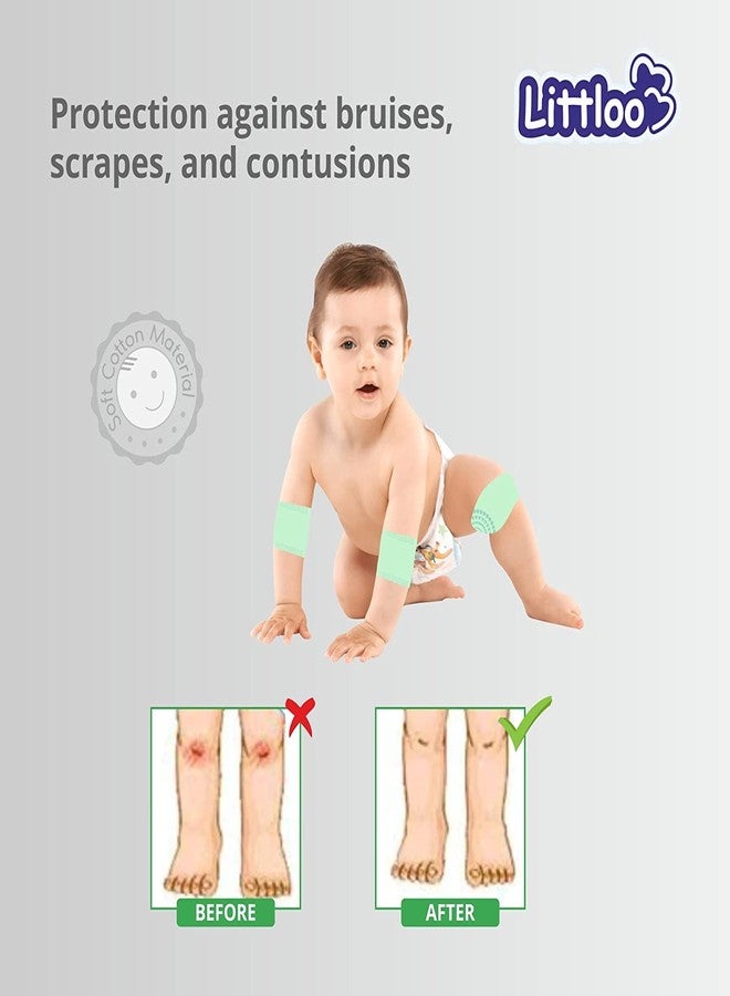 LITTLOO Baby Knee Socks & Crawling Socks (Pack of 2) Anti-Slip Knee & Elbow Protector Pads, Soft Cotton Elastic for Cushion & Knee Protection (Grey) - Image 4