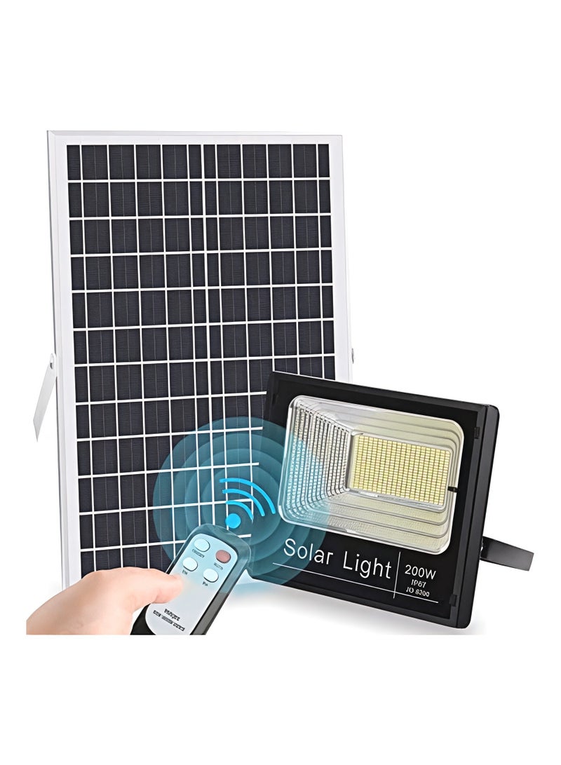 Roska Solar Flood Light 200W,IP65 Waterproof, Dusk to Dawn, Remote Control Outdoor Lamp - Image 1