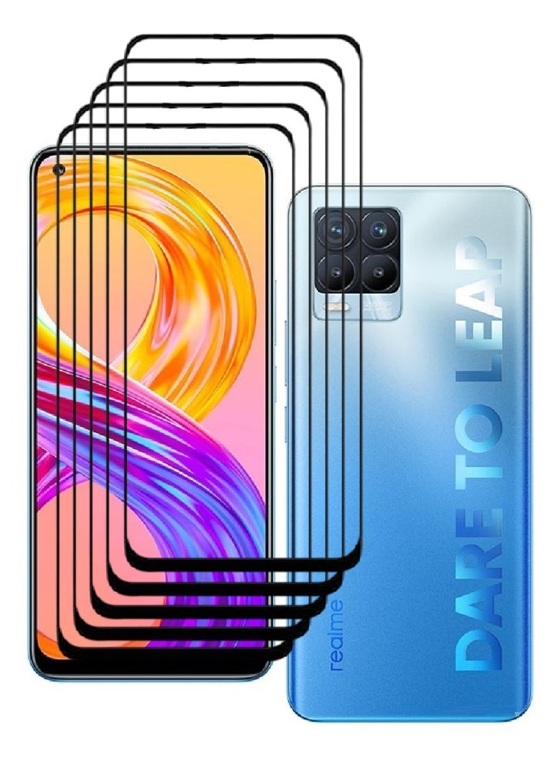 AINA 5 Pieces Tempered Glass Screen Protector 5D Designed For Realme 8 Pro Full Glue Edge to Edge Full Screen Coverage And Bubble Free - Image 1
