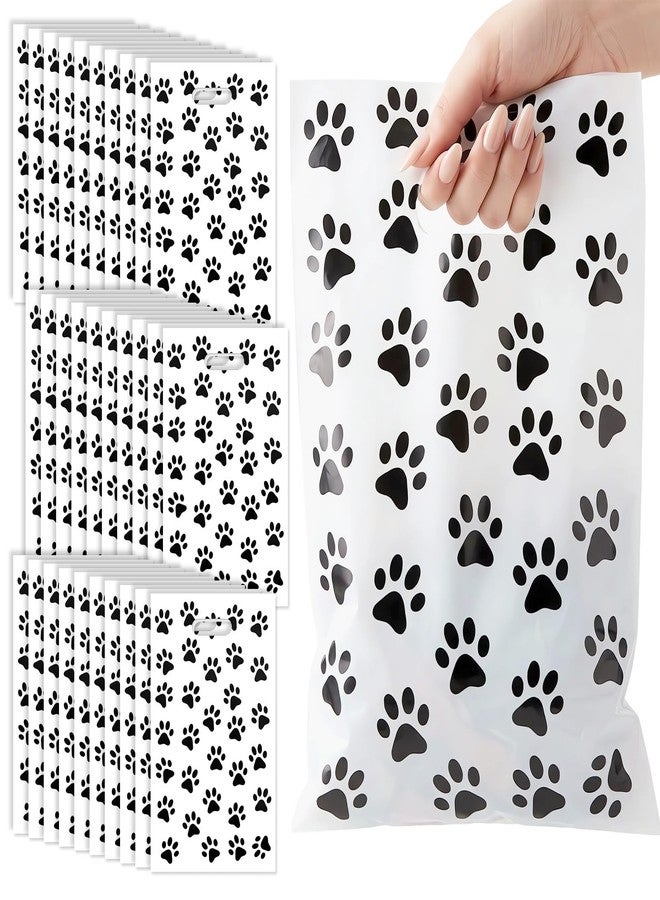 Foyods Dog Paw Print Gift Bags - 30 Pcs Paper Treat Bags with Cute Paw Print, Pet Dog Paw Goodie Bag, Bulk Puppys Gift Bags for Puppys Birthday Parties, Dogs Lover Favors, and Adoption Celebrations - Image 1