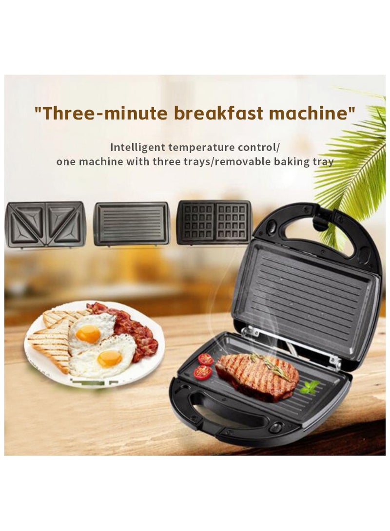EXCLIFE Three-in-one household sandwich maker multi-function waffle maker  - Image 1