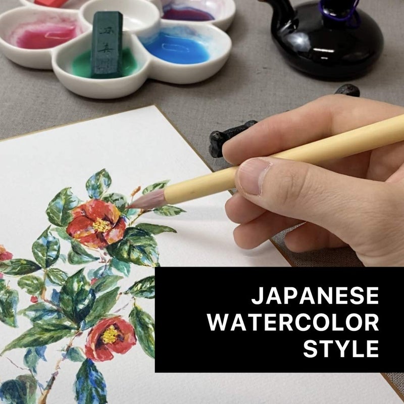 ZIG Kuretake Umezara Ceramic Paint Palette for Watercolor, Goauche and Sumi Ink Stick Plum-Shaped Ceramic Picture Plates. - Image 4