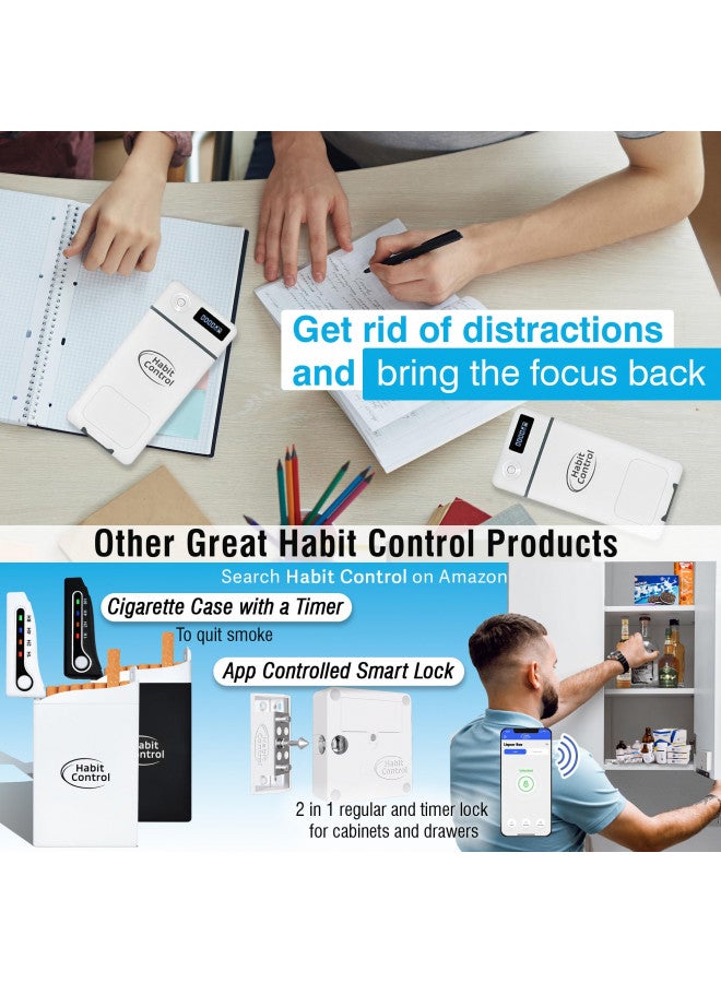 Habit Control Cell Phone Lock Box with Timer for Self-Discipline, Portable Time Lock Box Suitable for iPhone and Android Smartphones, Phone Jail Box with Timer to Reduce Screen Time, Mindfulness Gift - Image 4