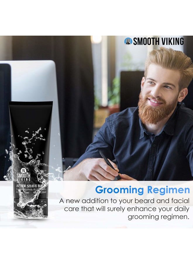 Smooth Viking Beard Care - Smooth Viking Beard Care After Shave Balm For Men, Alcohol Free Mave Balm with Spiced Black Pepper Scents, Aftershave For Men, Soothing, Moisturizing - After Shave Lotion For Men Sensitive Skin (4 Oz) - Image 1